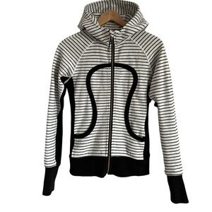 LuLulemon - Iconic Zip Up Hoodie ⭐️LIKE NEW⭐️ Black & White Striped